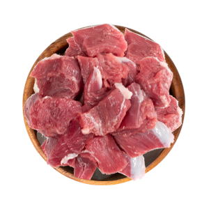 raw lamb meat in bowl