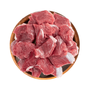 raw lamb meat in bowl