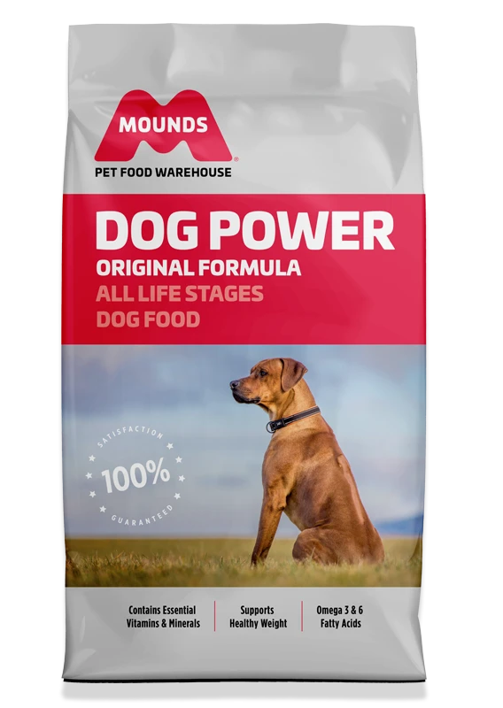 mounds dog power original food bag
