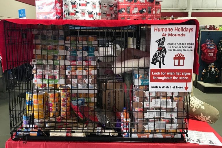 Humane holidays at mounds donation bin